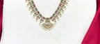 Victorian finishing peacock design with multi-stones Short Necklace