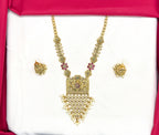 Premium Nakshi finishing floral design with with Beautifully finish white pearls Short Necklace