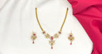 American Diamond Zirconia
Red Studded Floral Short Necklace