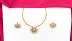 Matte finishing with pink stones Kanti Necklace