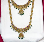 Matte finishing peacock design with Green Beads combo-set