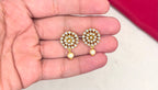 Matte finish cubic zirconia floral-patterned Short Necklace