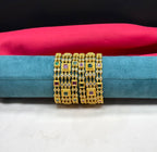 Matte finish multi stones with six Bangles Set
