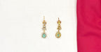 Matte finishing Floral Zircon & Ad Stones Mint-Green Short Necklace