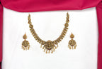 Nakshi finishing lord Lakshmi pendant with peacock design short Necklace