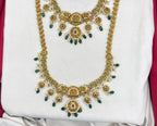 Matte finishing peacock design with Green Beads Combo-set