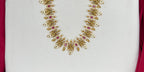 Matte finishing Lord Lakshmi with pink stones long haram