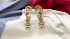 Glamorous Peacock Mango Floral Cuff Jhumka Earrings