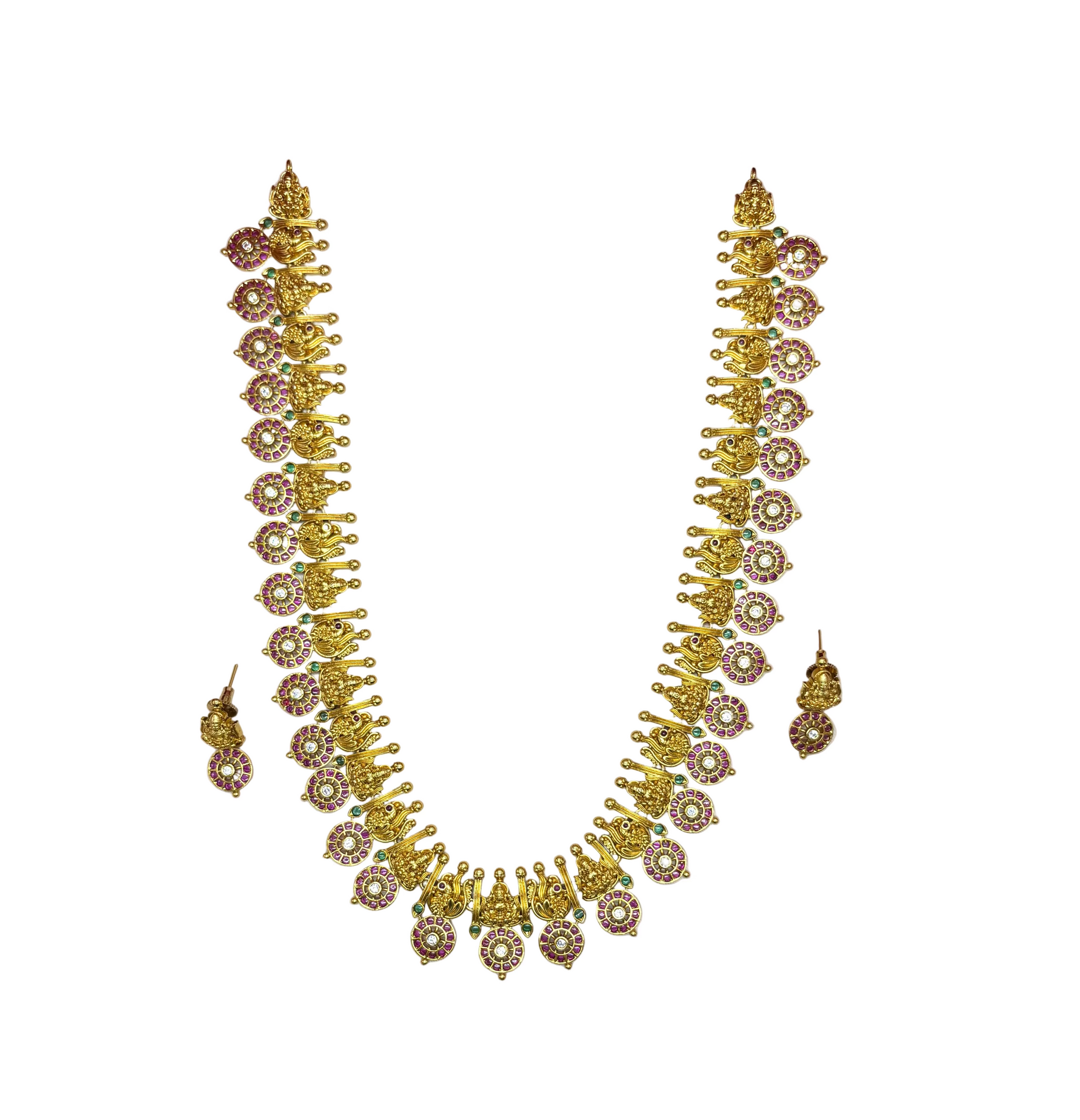Jadau Kundan lord Lakshmi designed with Beautiful (Bottumala)Necklace