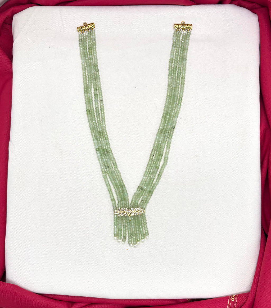 Mint-Green Multi-layered Onyx Beads Rani-Haram