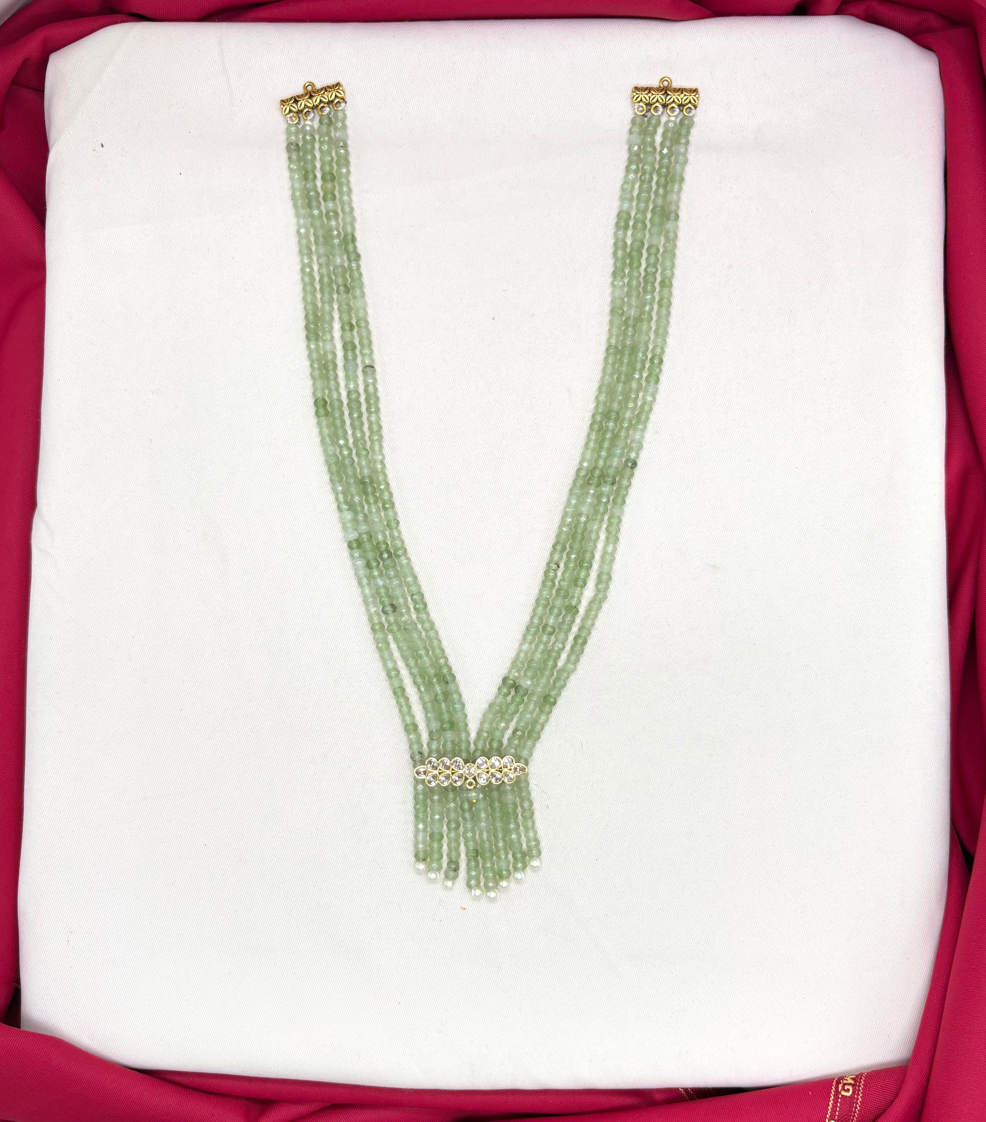 Mint-Green Multi-layered Onyx Beads Rani-Haram