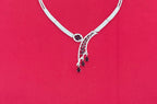 Silver American Diamonds purple stones Short Necklace