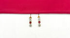 Victorian finishing floral design American Diamonds with Red Stone Short Necklace
