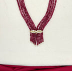 Maroon multi -layered Onyx Beads Rani-Haram