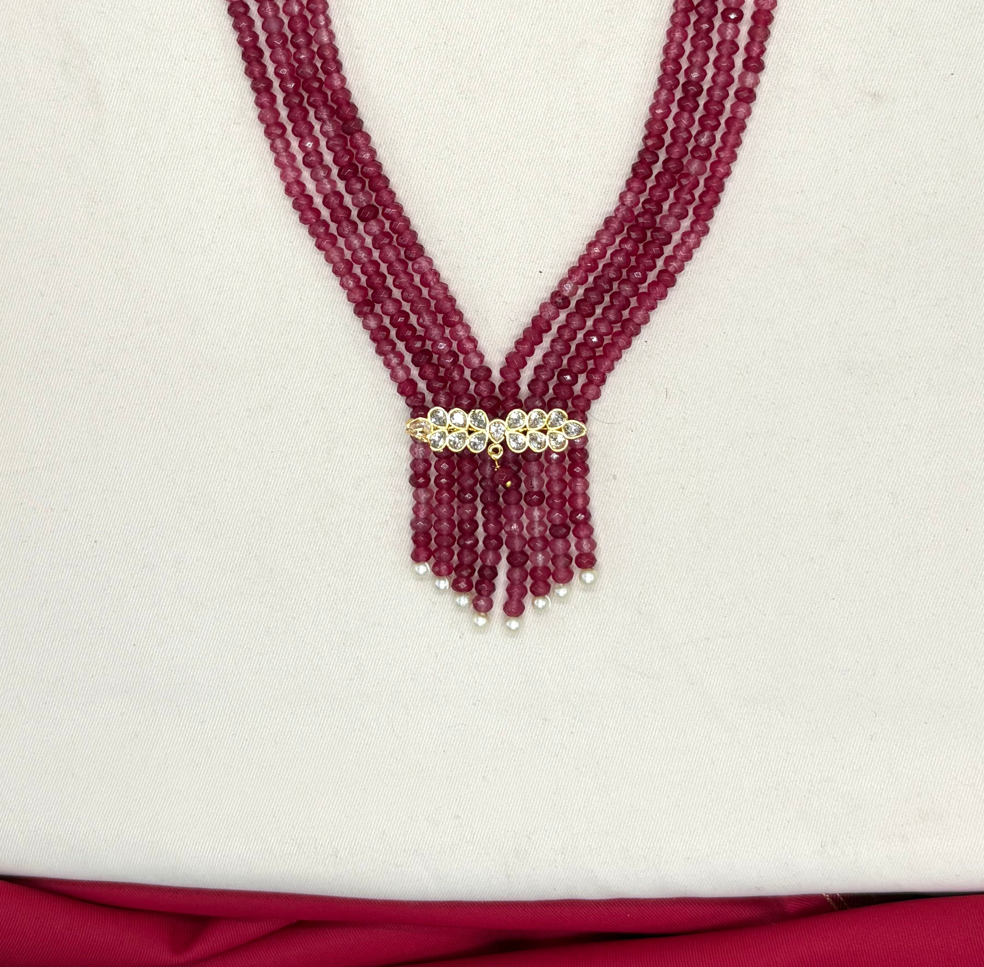 Maroon multi -layered Onyx Beads Rani-Haram