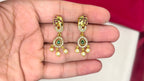 Matte finishing American Diamonds with Elephant finish Lord Lakshmi Short Kanti Necklace