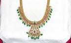 Matte finishing peacock design with Green beads Mango Long Haram
