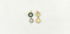 Premium Moissanite Stones floral design Green circle finish Short Necklace
