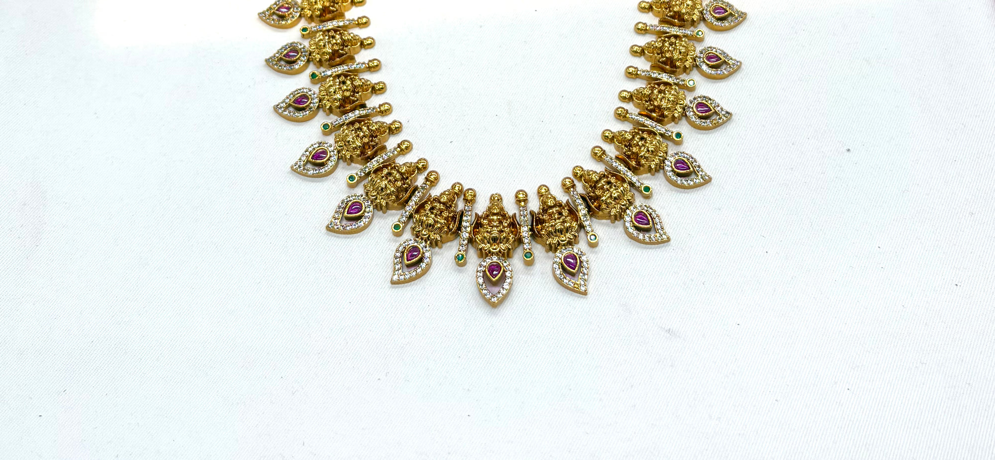Jadau kundan with lord Lakshmi Long Necklace