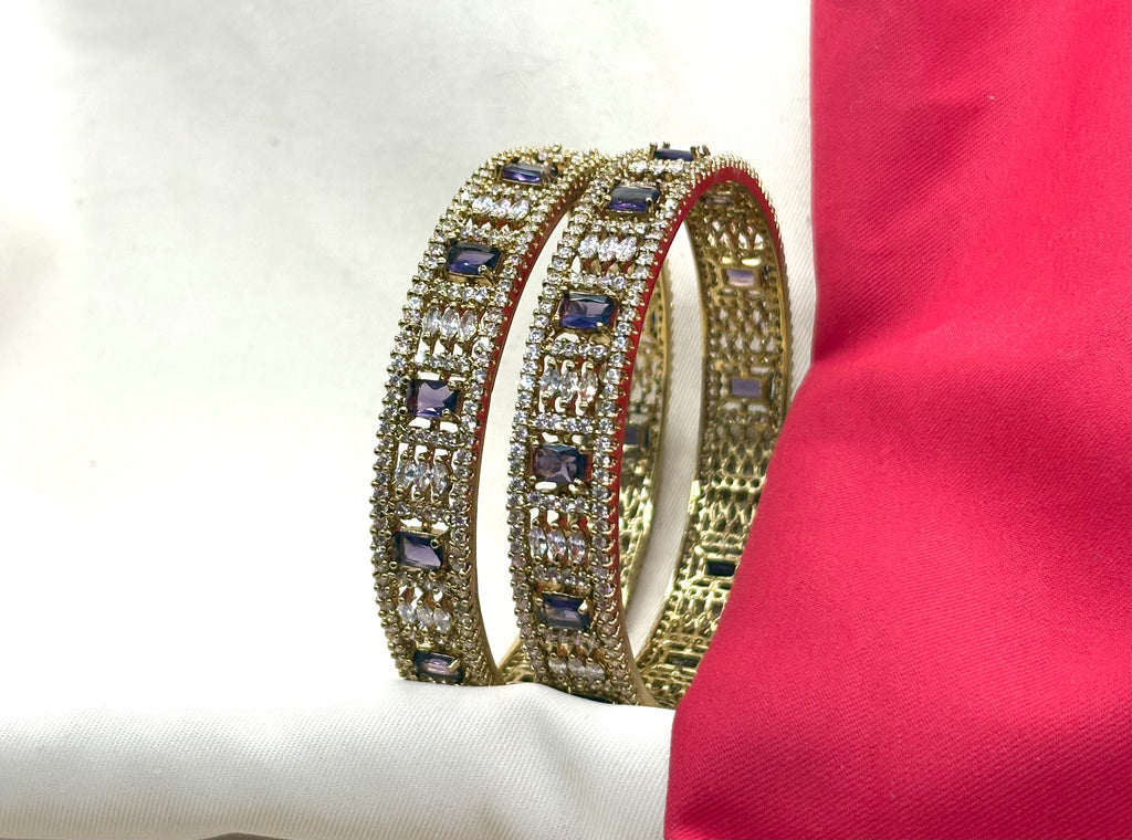 Victorian finishing American Stones with Purple stones Bangle