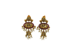 Nakshi finishing Kempu stones with lord Lakshmi rice pearl’s Earring