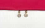Victorian finishing American Diamonds with Central baby-Pink Stone Short Necklace