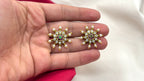 Matte finishing Green stone Handcrafted Stud