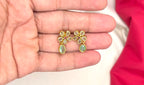 Matte finishing Flower design with Mint-Green Short Necklace