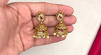 Premium Jadau Kundan Mango Design with Green Beads Short Necklace