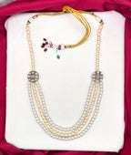 Premium pink&ad stones Ethnic Mala for unisex
