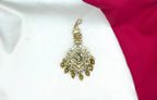 Matte finishing white stones with golden balls Maang tikka