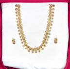 Matte finishing with pink stones long Bottumala Necklace