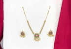 Matte finishing with lotus design with chain short Necklace