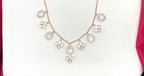 Rose-Gold finish Polki Diamonds & Pearl Floral Necklace Set