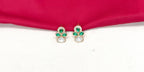 Rose-Gold with green stones Polki Diamonds studs