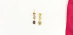 Matte finishing Floral Zircon & Ad Stones purple Short Necklace