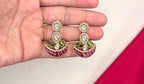 NIRVI polki Pink&Green Hasli short Necklace