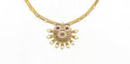 Matte finishing with pink stones Kanti Necklace