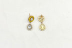 Premium Moissanite Stones floral design Yellow circle finish Short Necklace