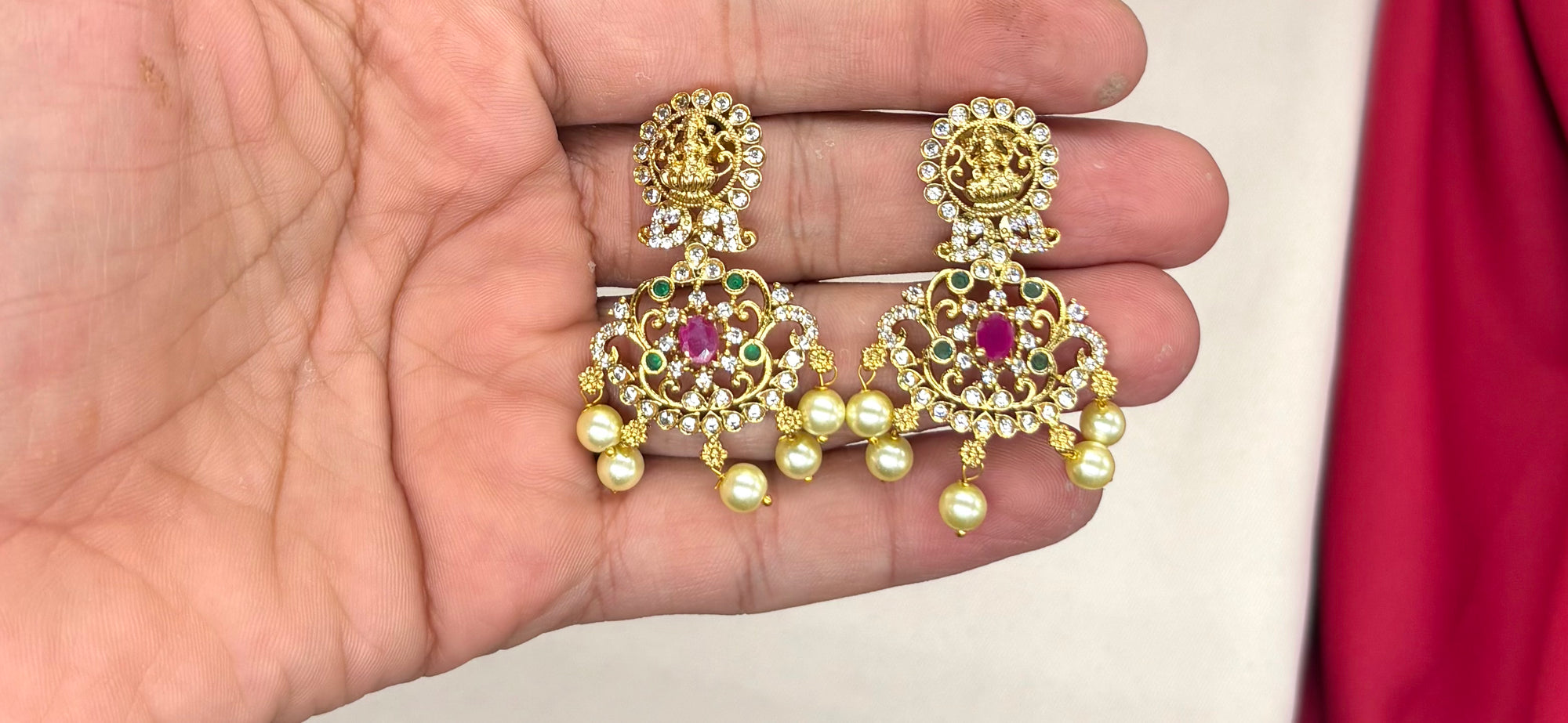 Premium Layered peacock design with Rice pearls Rani Haram