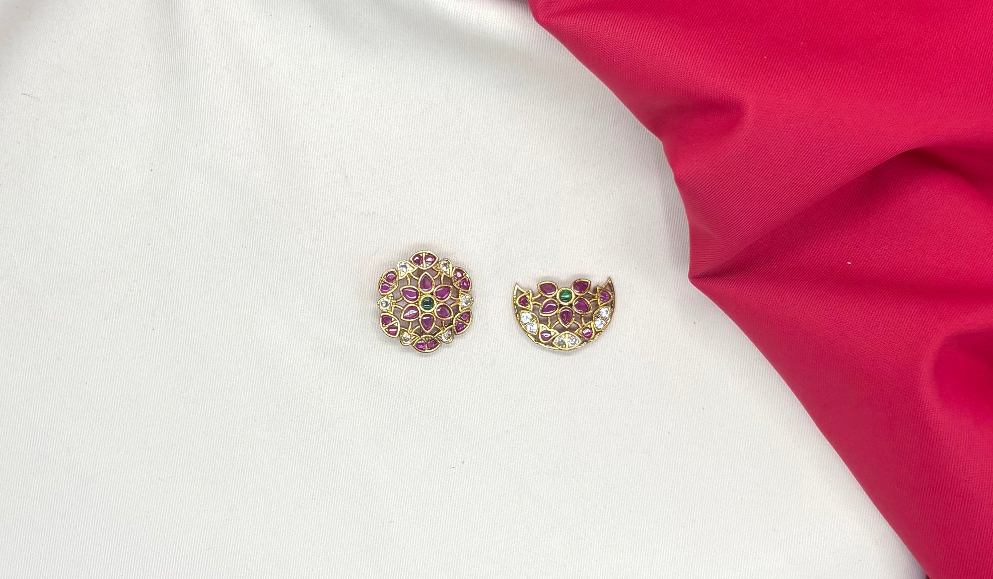 Hair Jadau Kundan Suryudu-Chandrudu Floral design with ad stones