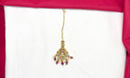 Matte finishing American Diamonds Lord Lakshmi Red Beads Maang Tikka