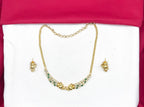 Matte finishing Elephant design with green and white stones Kanti Necklace