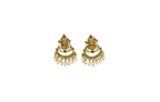 Matte finishing lord Lakshmi beautifully added white pearls Earring