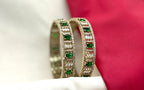 Victorian finishing American Stones with Green stones Bangle