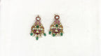 Jadau Kundan with Green Beads Floral design Short Necklace