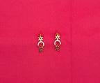 zircon stones in a floral and leaf-inspired motif small Pink stones short Necklace