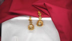 Matte finishing American Diamonds with white pearls Jhumkas Earring