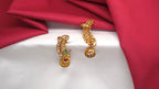 Matte finishing leaf design with multi-stones Ear-cuff Earring