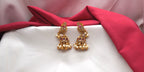 Matte finish American Diamond stones and pearls Bird design Jhumka Earrings